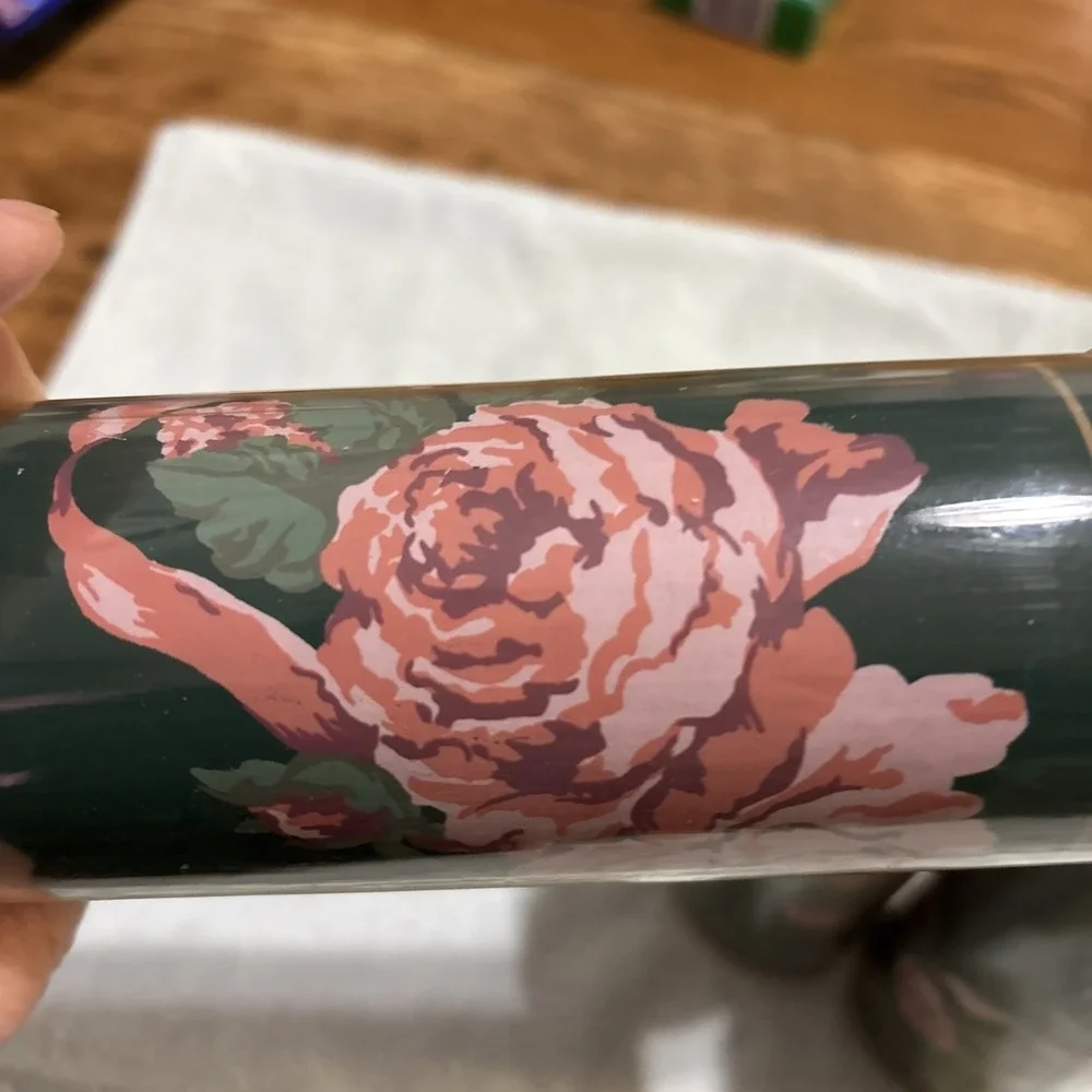Enhance Designer Pre-Pasted Wallpaper Border 3 Yd Spool Green/Mauve/Wine Floral